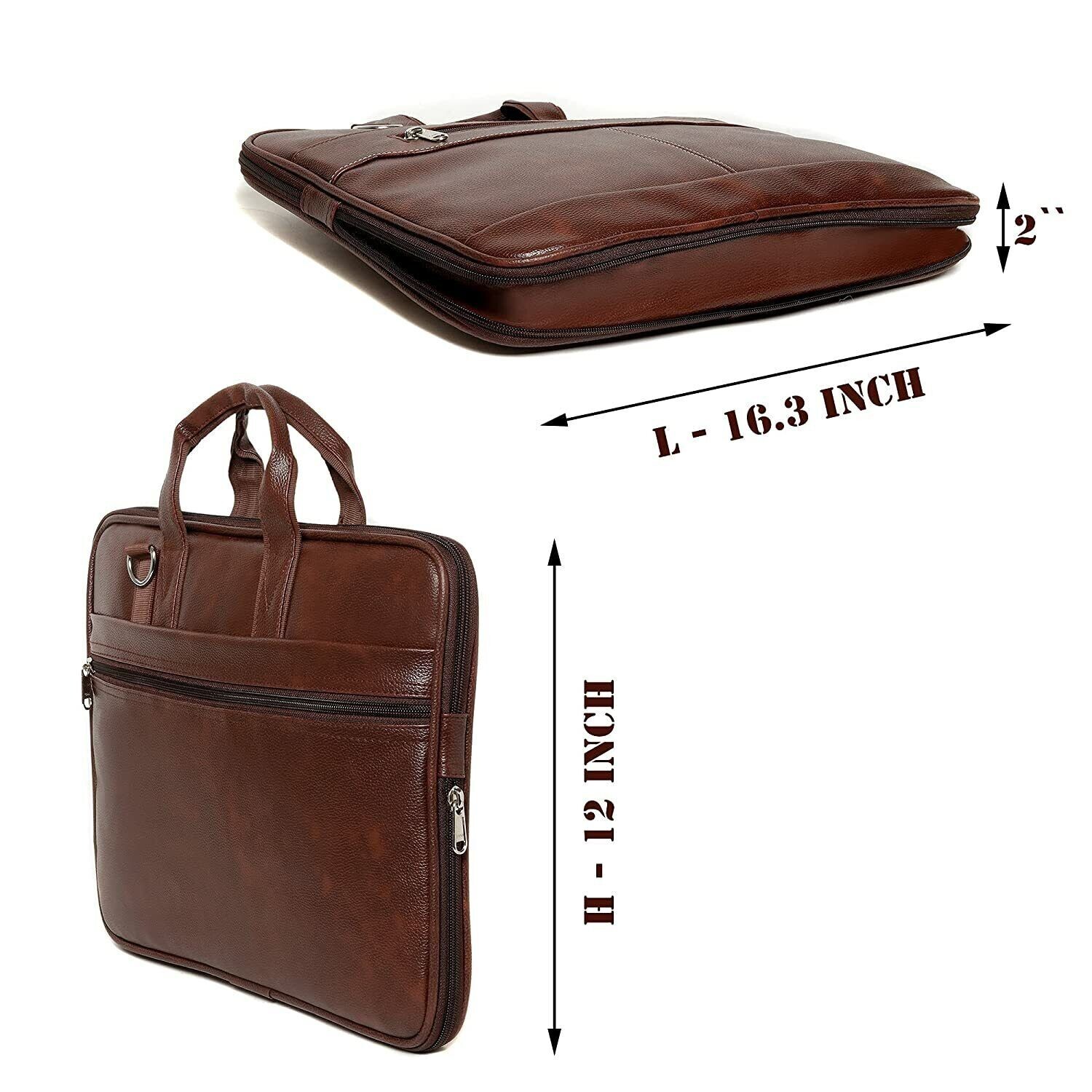 Men’s Brown Synthetic Leather Briefcase Best Laptop Messenger Bag