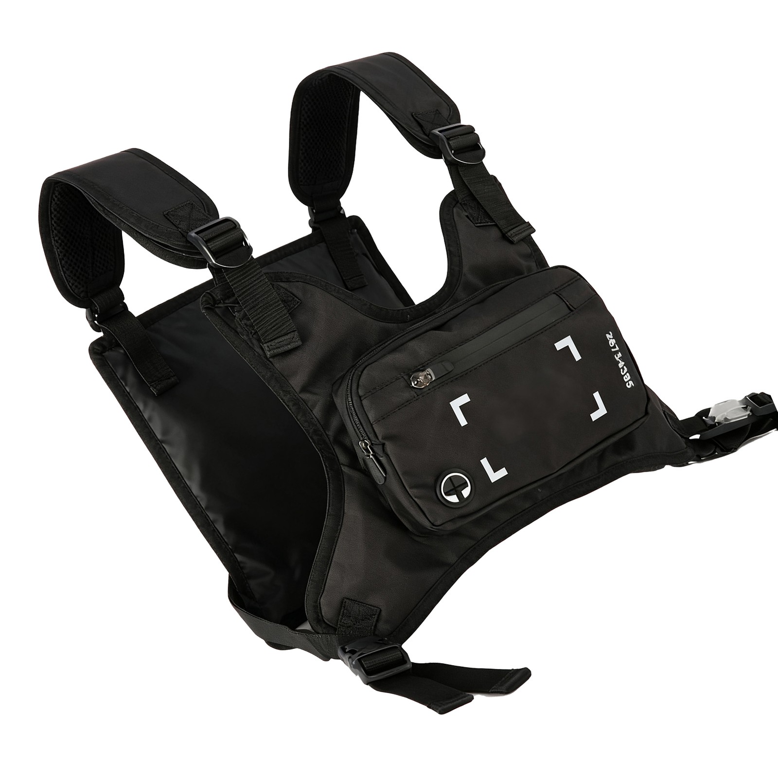 (Black)Generic Waterproof Chest Bag Lightweight Nylon Wear Resistant Chest Pack