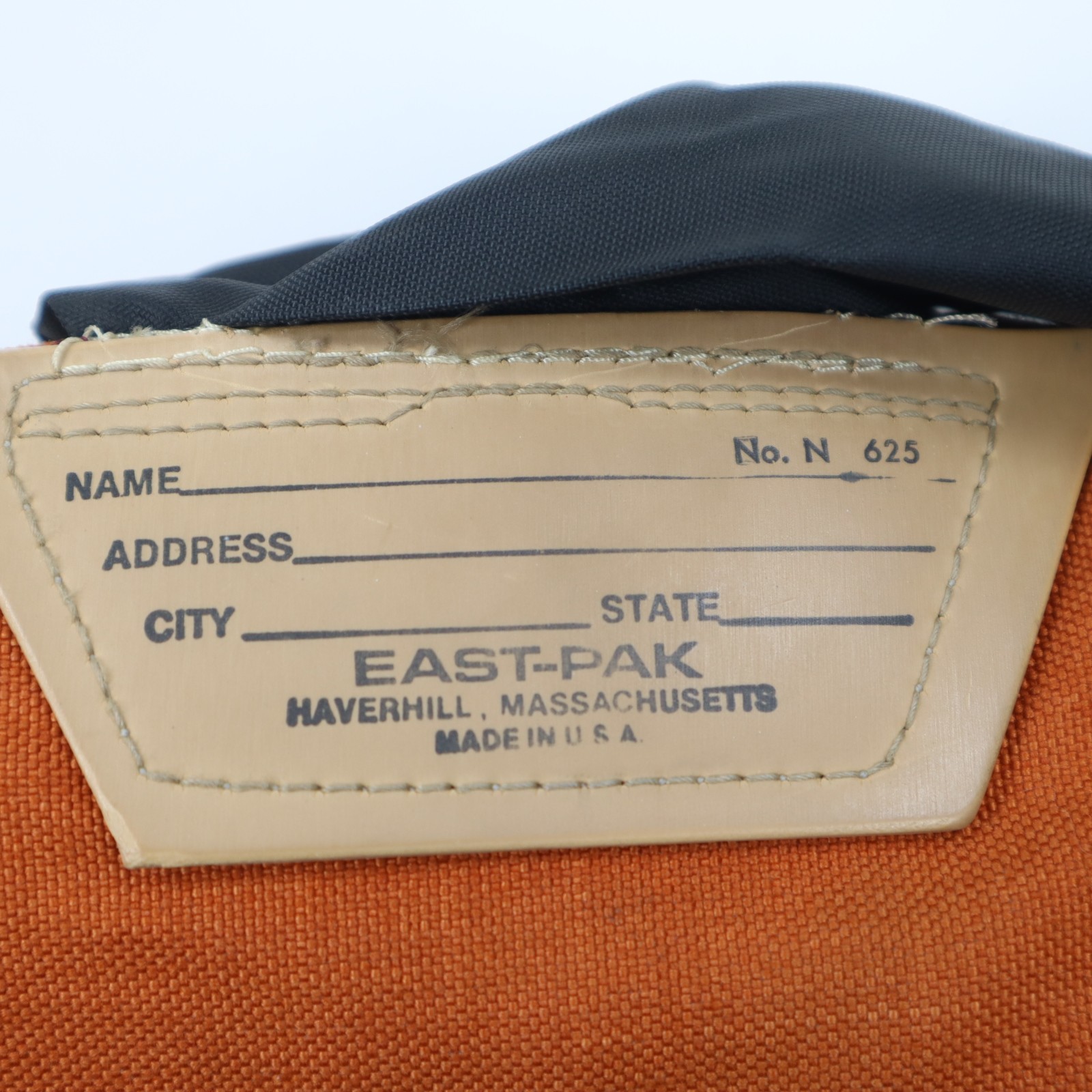 East-Pak Backpack Orange Beige Two Tone Made in USA Canvas Vtg 80s 90s Model 625