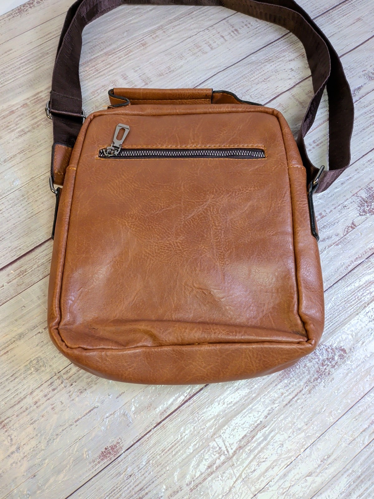 WEIXIER Men Crossbody Bag Shoulder Bag PU Leather Messenger Bag Handbag
