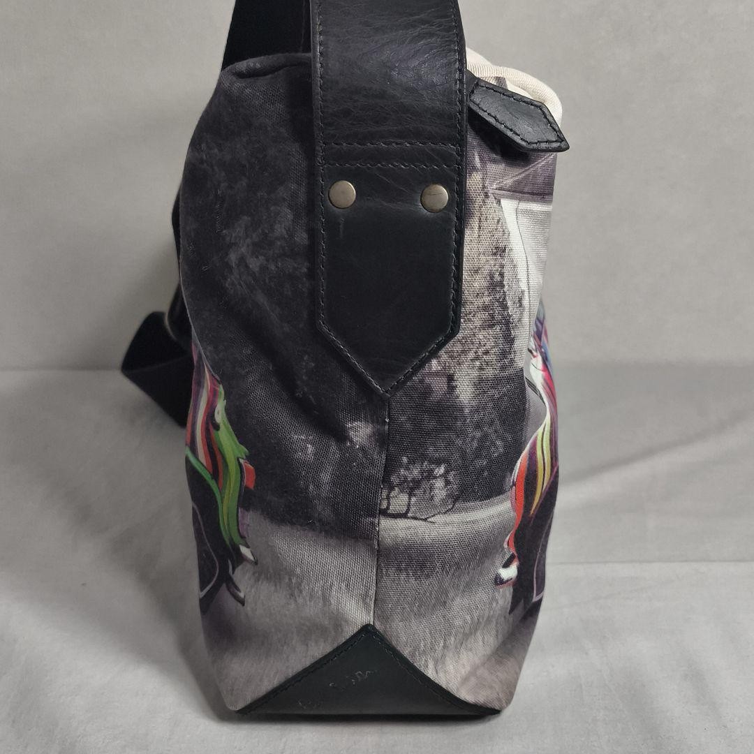 Paul Smith Multi-Stripe Mini Cooper Canvas Leather Shoulder Bag