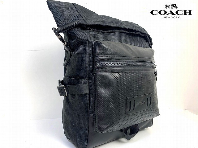 COACH Free Men s Mixed Material Terrain Roll Top Daypack Backpack