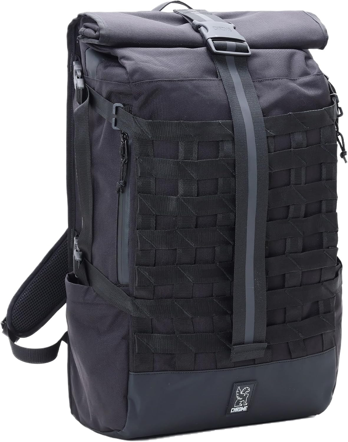 Industries Barrage 34L Black Roll-Top Backpack – Water Resistant Bag for Work, S
