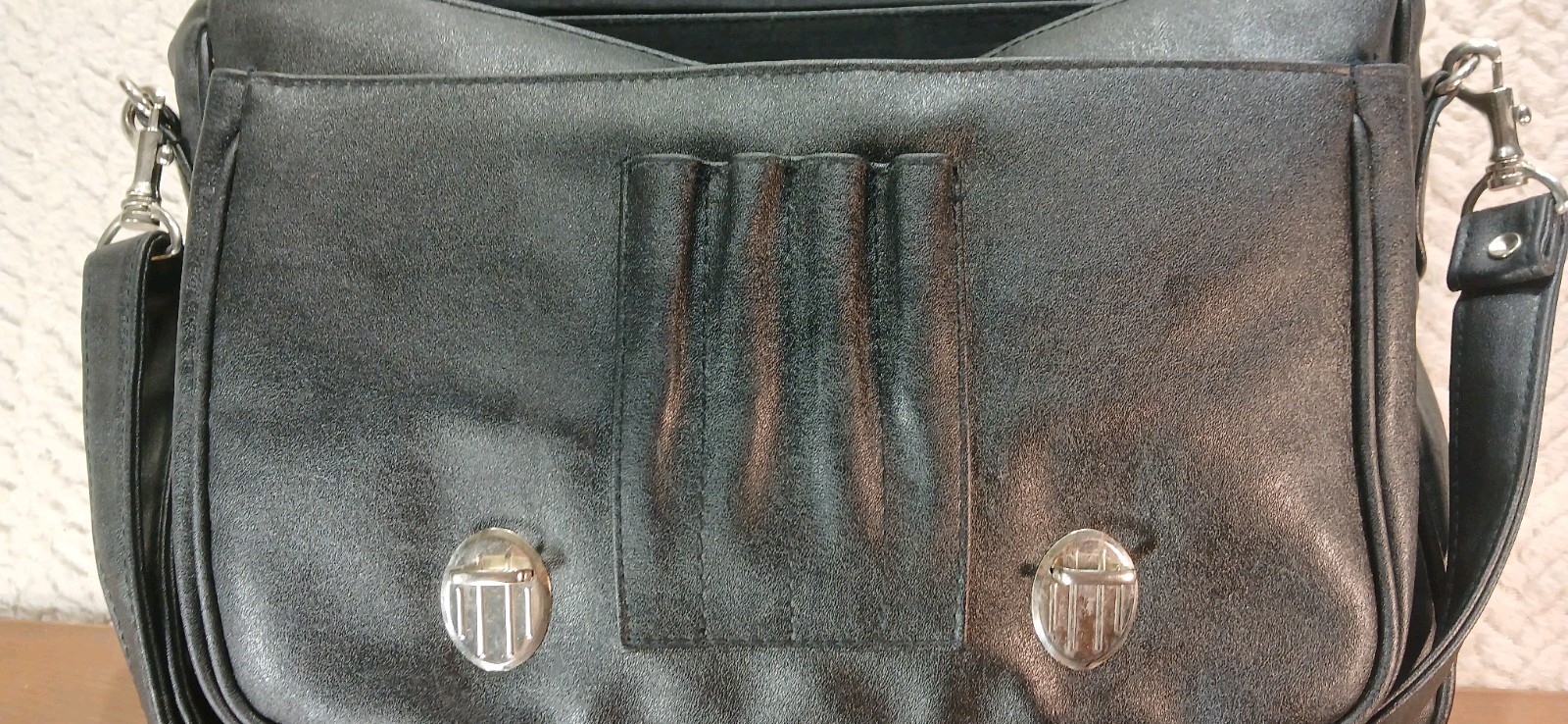 Unicco – Black Leather Bag – Document Holder – 12.5 x 8 x 3″ – Excellent Cond