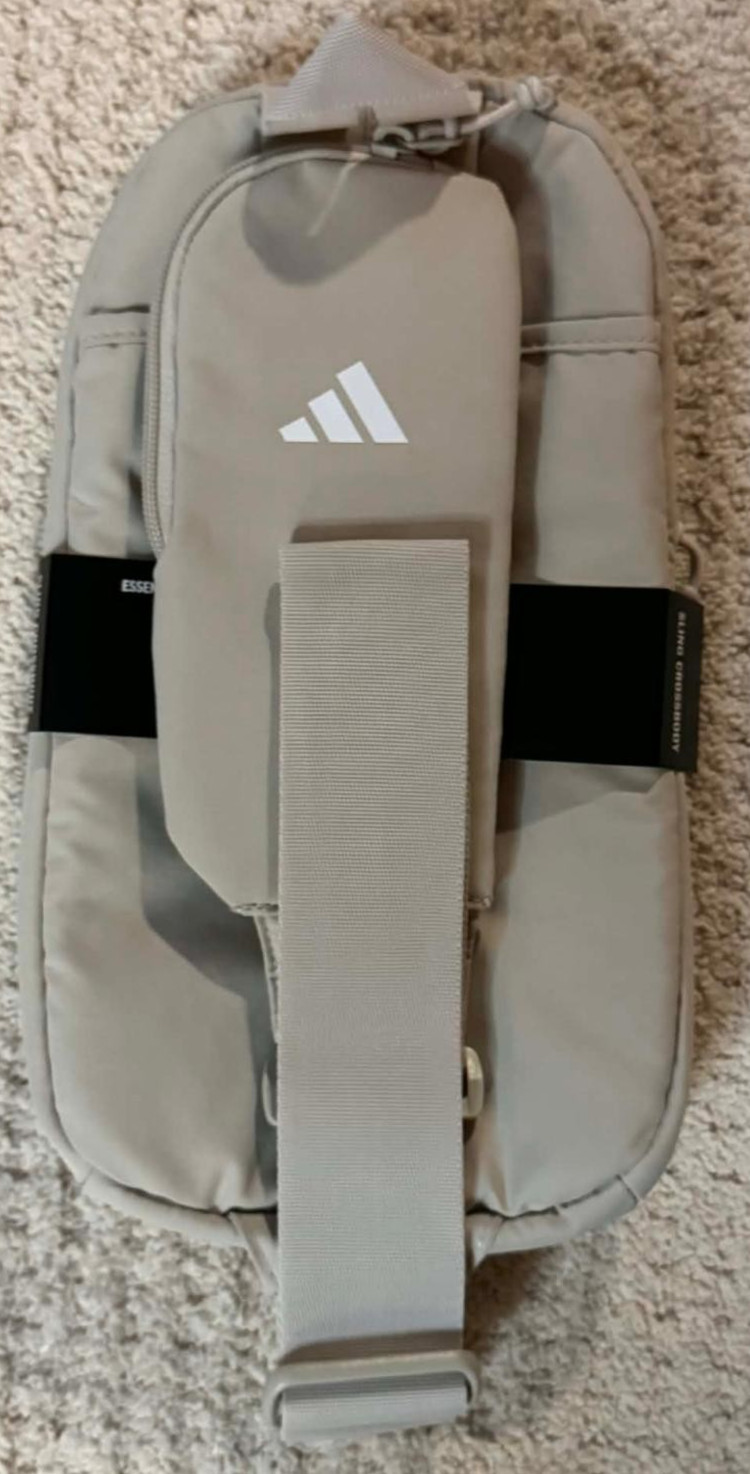 Adidas Essentials Sling Crossbody Bag Cream Adjustable Strap NWT Compact Travel