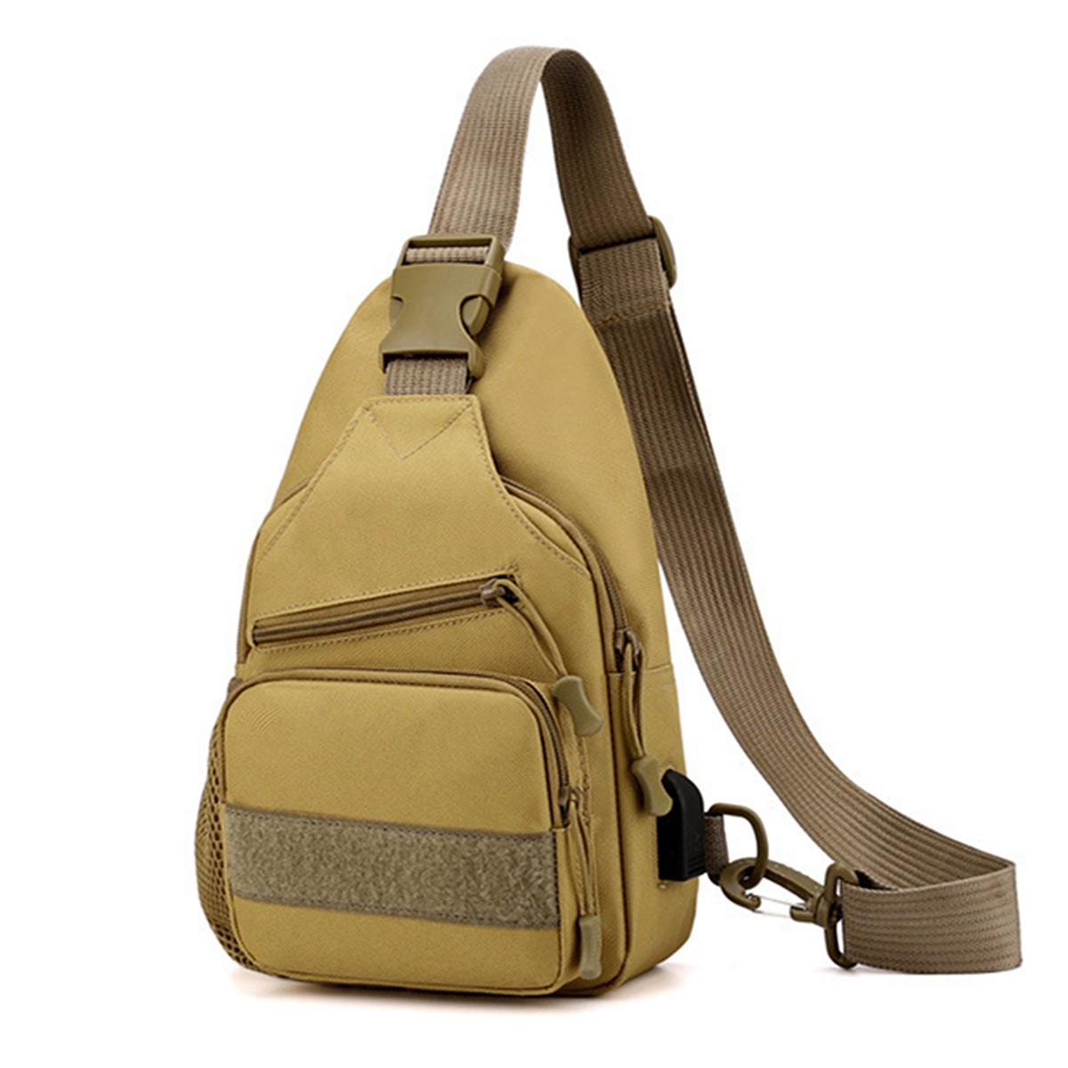 Multiple Layers Canvas Men’s Cross-body Sling Bag Leisure Chest Bag Shoulder Bag