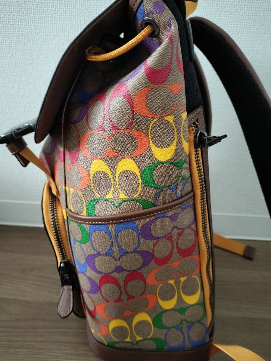 COACH Rare and track backpack rainbow signature