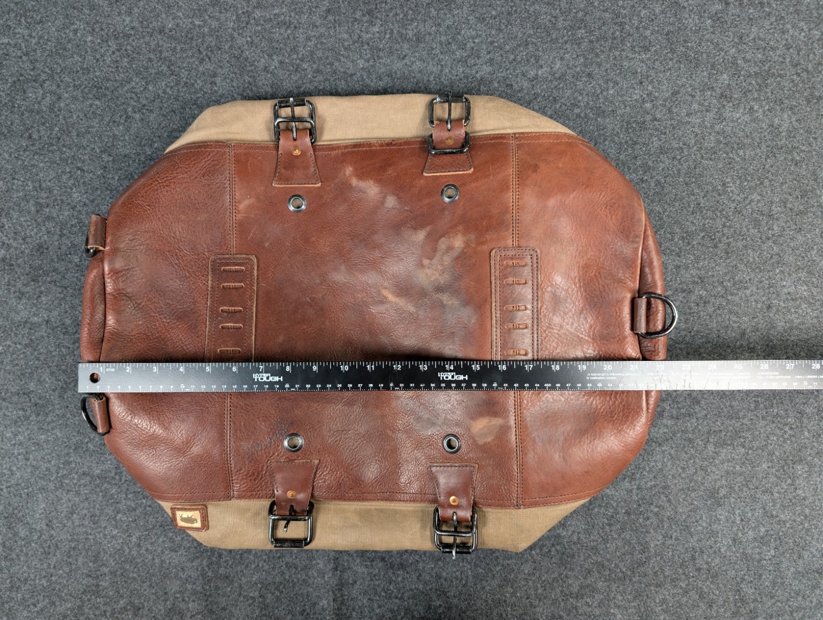 Buffalo Jackson Dakota Waxed Canvas Duffle Bag Leather Has Strap Missing Handles