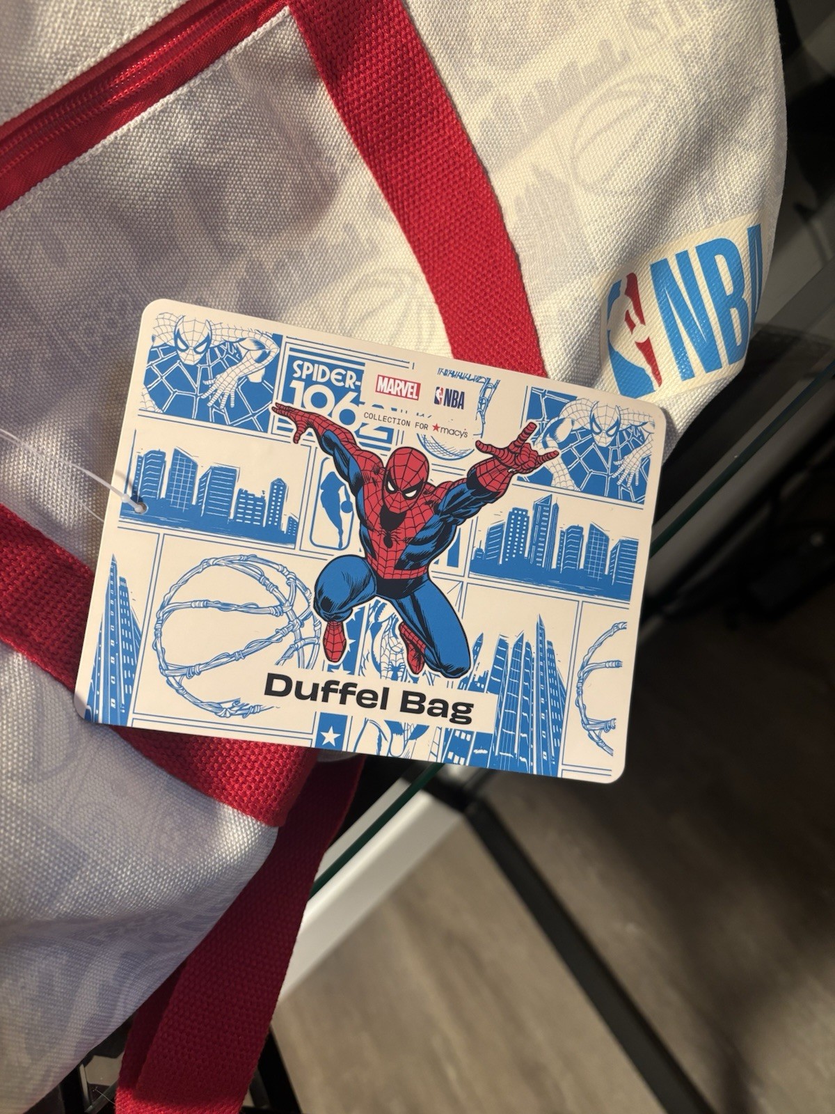 Marvel x NBA Spider-Man Duffel Bag Macy’s Exclusive Gym Travel Shoulder Tote