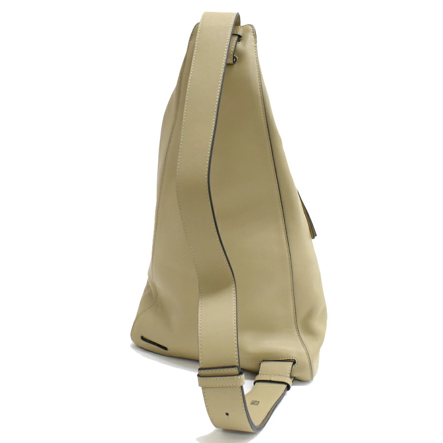 LOEWE Anton Sling Bag Shoulder Crossbody Anagram Leather Beige