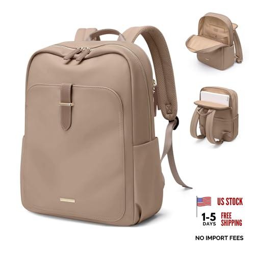 Laptop Backpack for Women,Casual Work Business 14 Inch Upgrade-champagne Brown