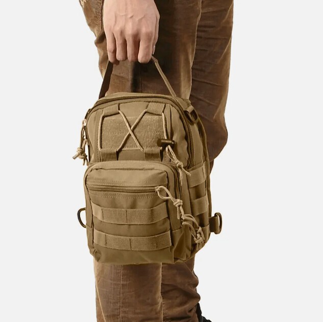 Tactical Backpack Mens Sling Shoulder Bag Molle Travel Outdoor Hiking Chest Pack