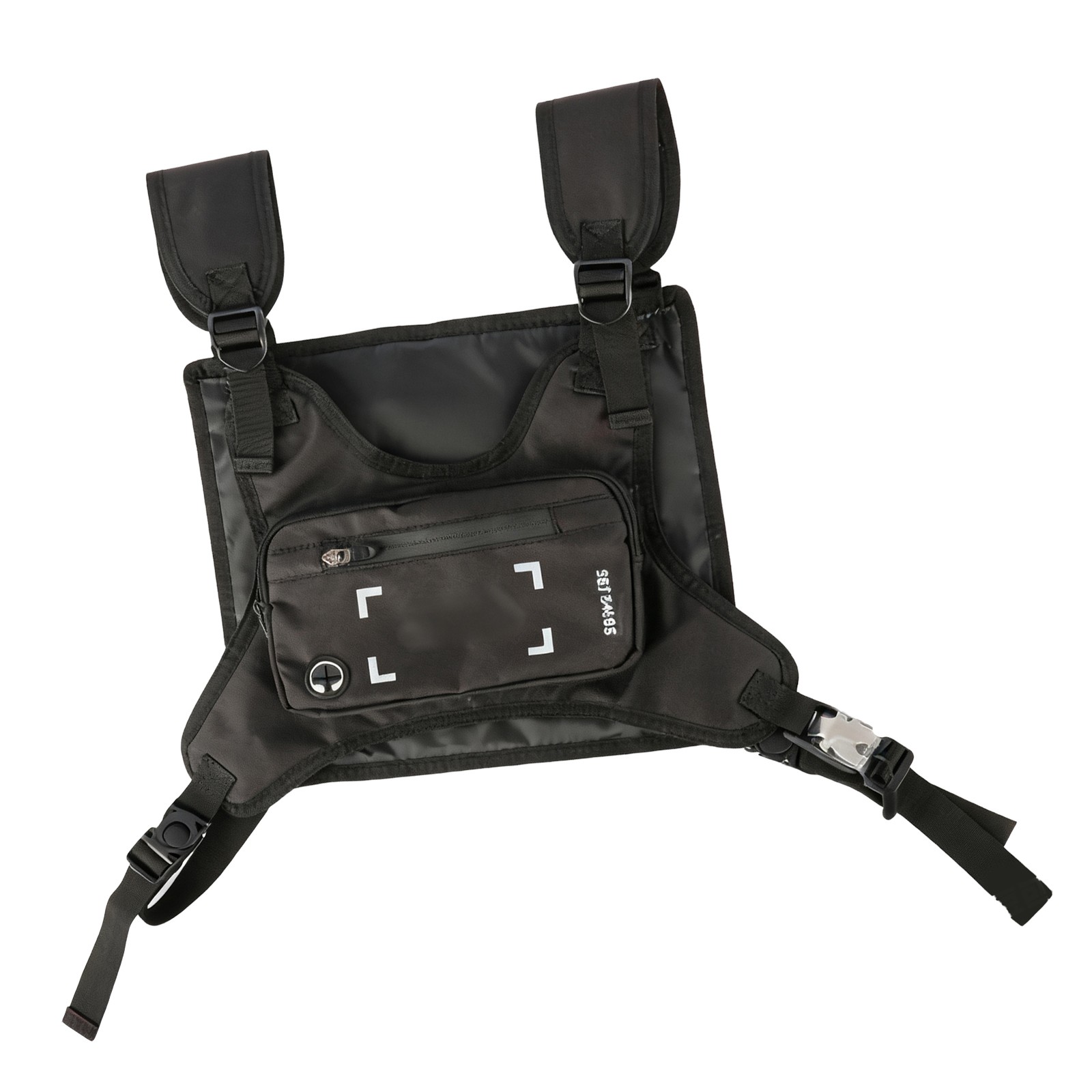 (Black)Generic Waterproof Chest Bag Lightweight Nylon Wear Resistant Chest Pack