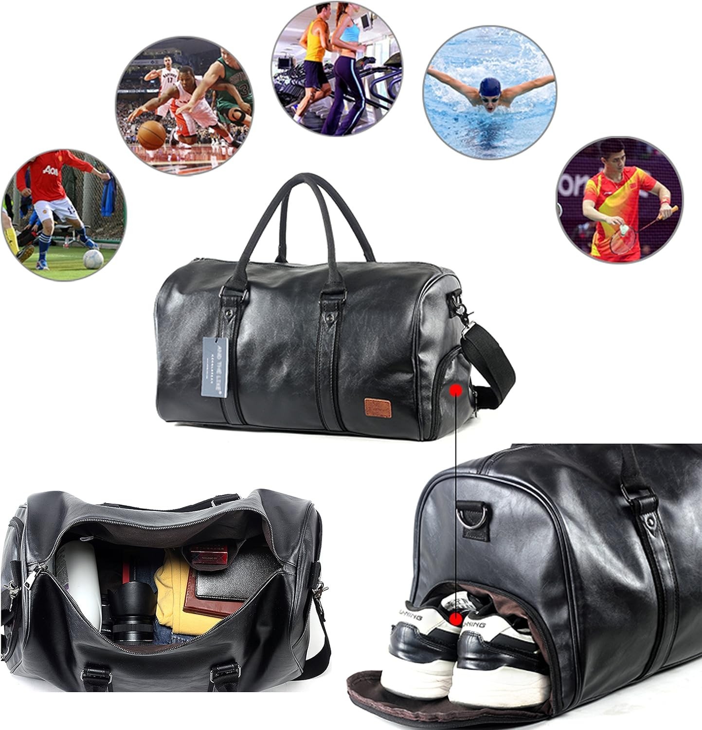 Oversized Duffle Travel Bag Waterproof Leather Weekend Bag Large Carry on Large