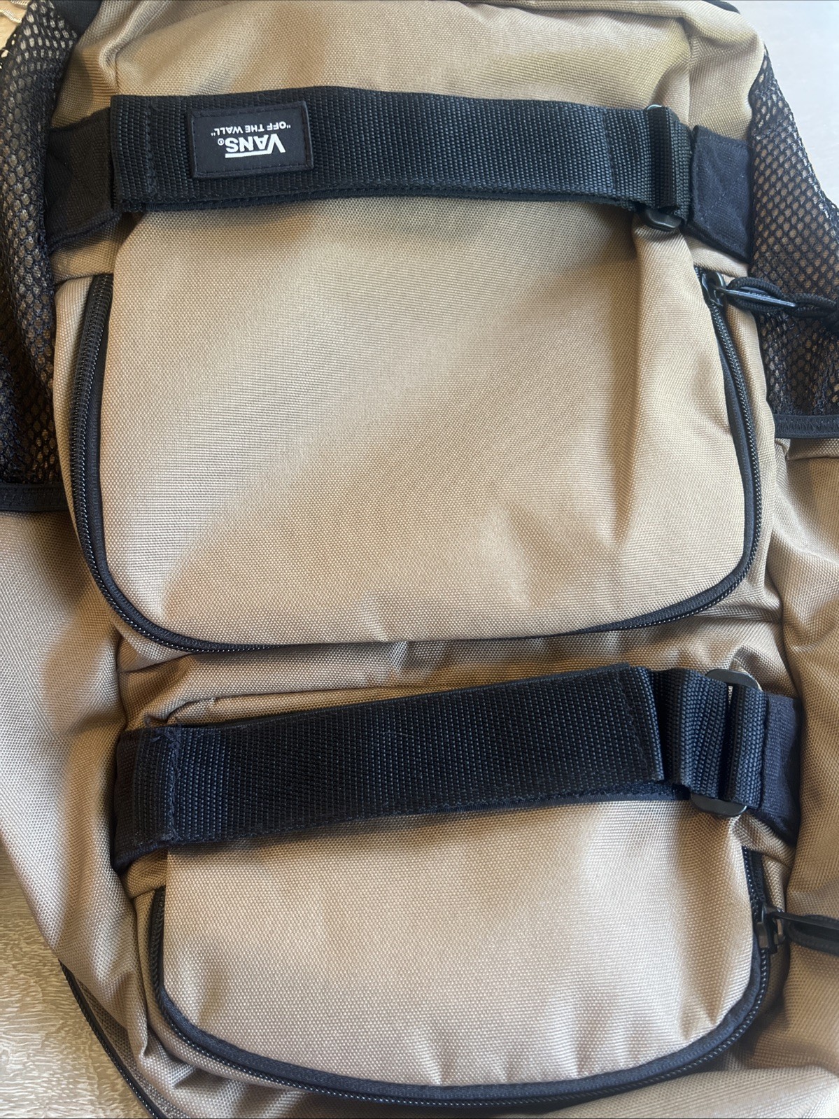 VANS Back Pack Skate Pack 3 Tan Color with Black adjustable straps Brand New