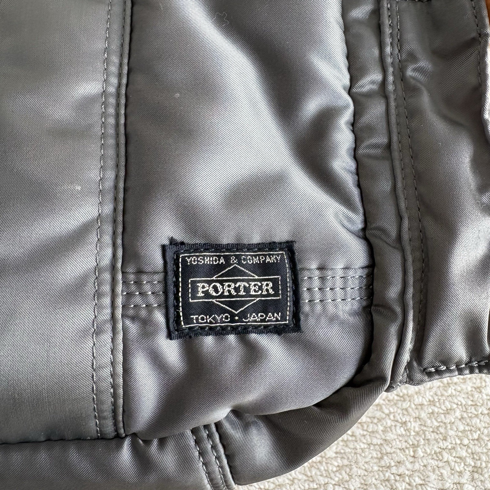 Yoshida PORTER TANKER Boston Bag (L) Nylon Silver Gray Japan 42cm×26cm×13cm