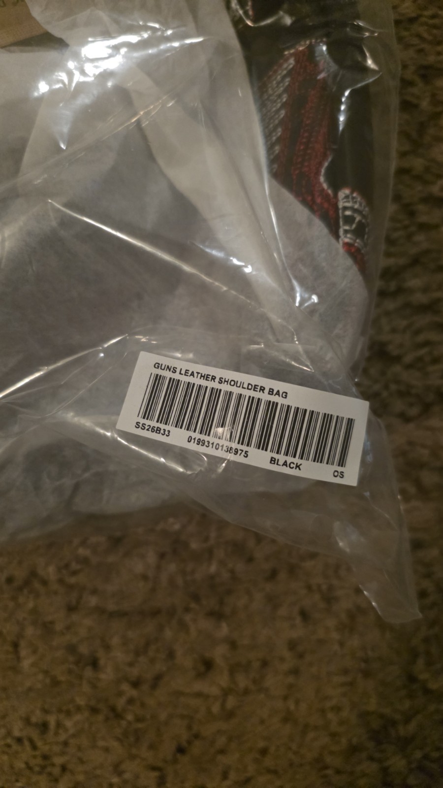Supreme Guns Leather Embroidered Shoulder Bag SS26