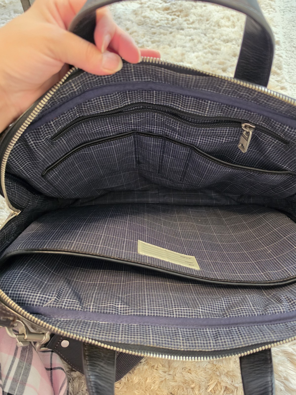 Authentic Jack Spade Canvas & Leather Briefcase Laptop Black Bag