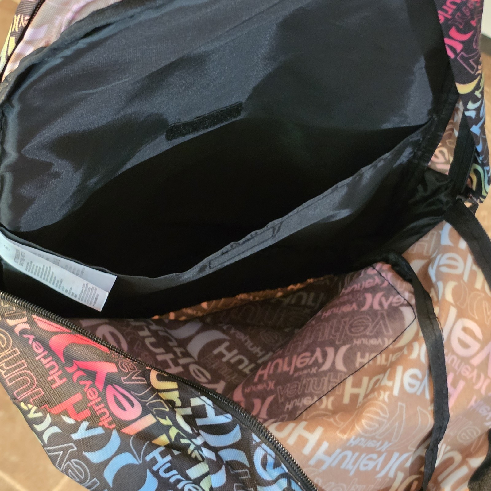 Hurley Dawn Patrol Backpack Black Multicolor Logo NWT School Gym Bag Laptop Pink