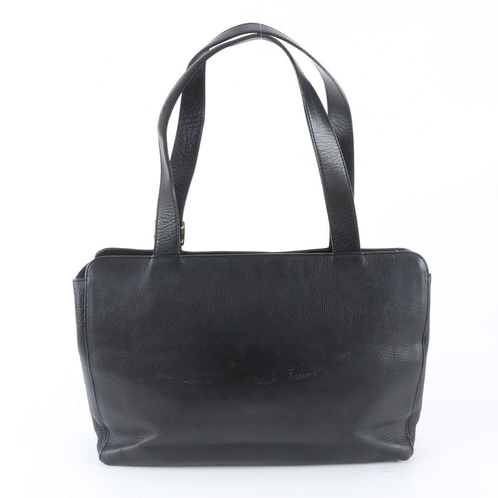 Authentic Burberry Leather Tote Bag 37cm x 28cm x 9cm Black Business Casual