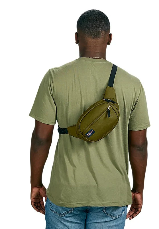 JanSport Fifth Avenue Olive Green Fanny Pack 2.5L Waist Bag Travel
