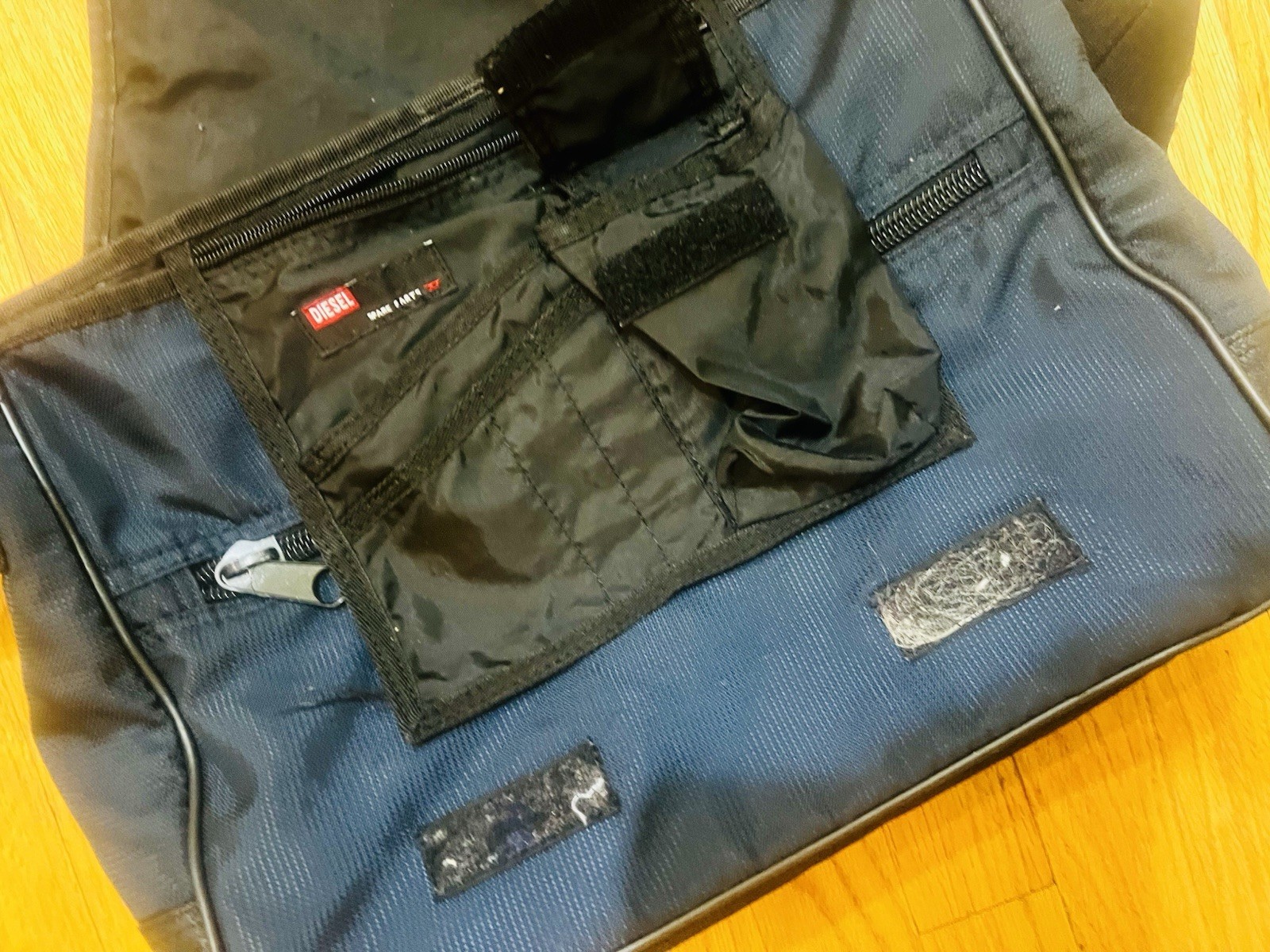 Diesel Tactical Shoulder Bag Navy Black Nylon Mesh Utility Pocket Techwear Y2K
