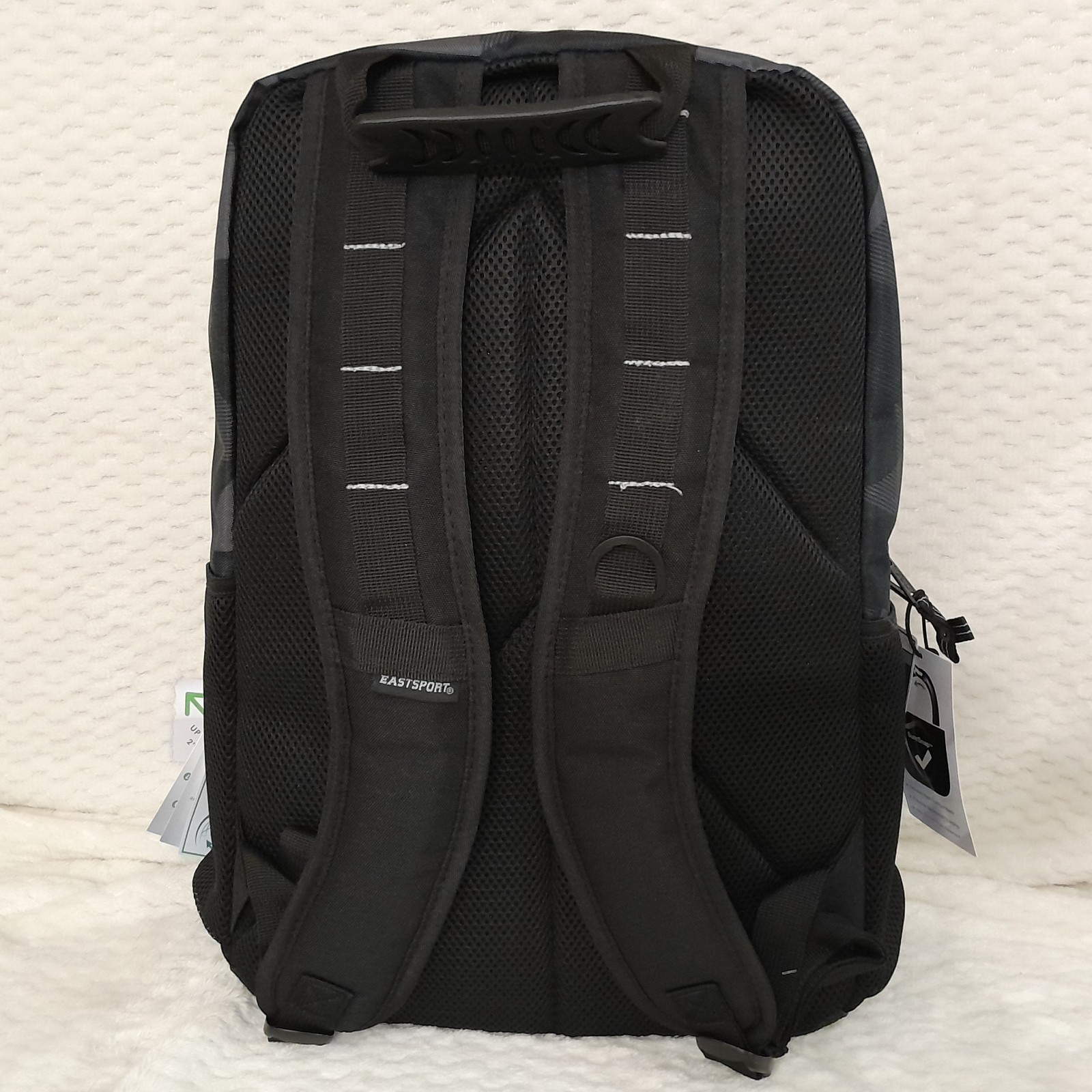 Eastsport Unisex Pro 19″ Backpack Expandable Recycled Studio Geo Black Gray