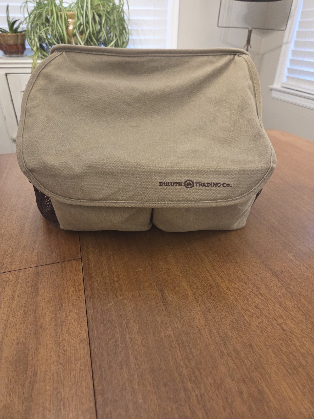 Duluth Trading Co Canvas Laptop Shoulder Tote Messenger Organizer Bag Tan