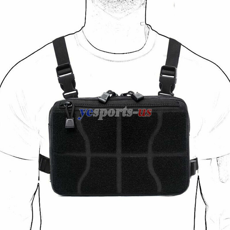 Hunting Combat Chest Rig Bag Tactical Molle Concealed Front Pouch Recon Kit Pack
