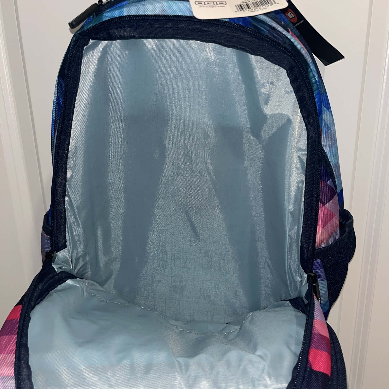 NWT OGIO Breaker Kaleidoscope Backpack Laptop Sleeve Geometric Blue Purple Pink