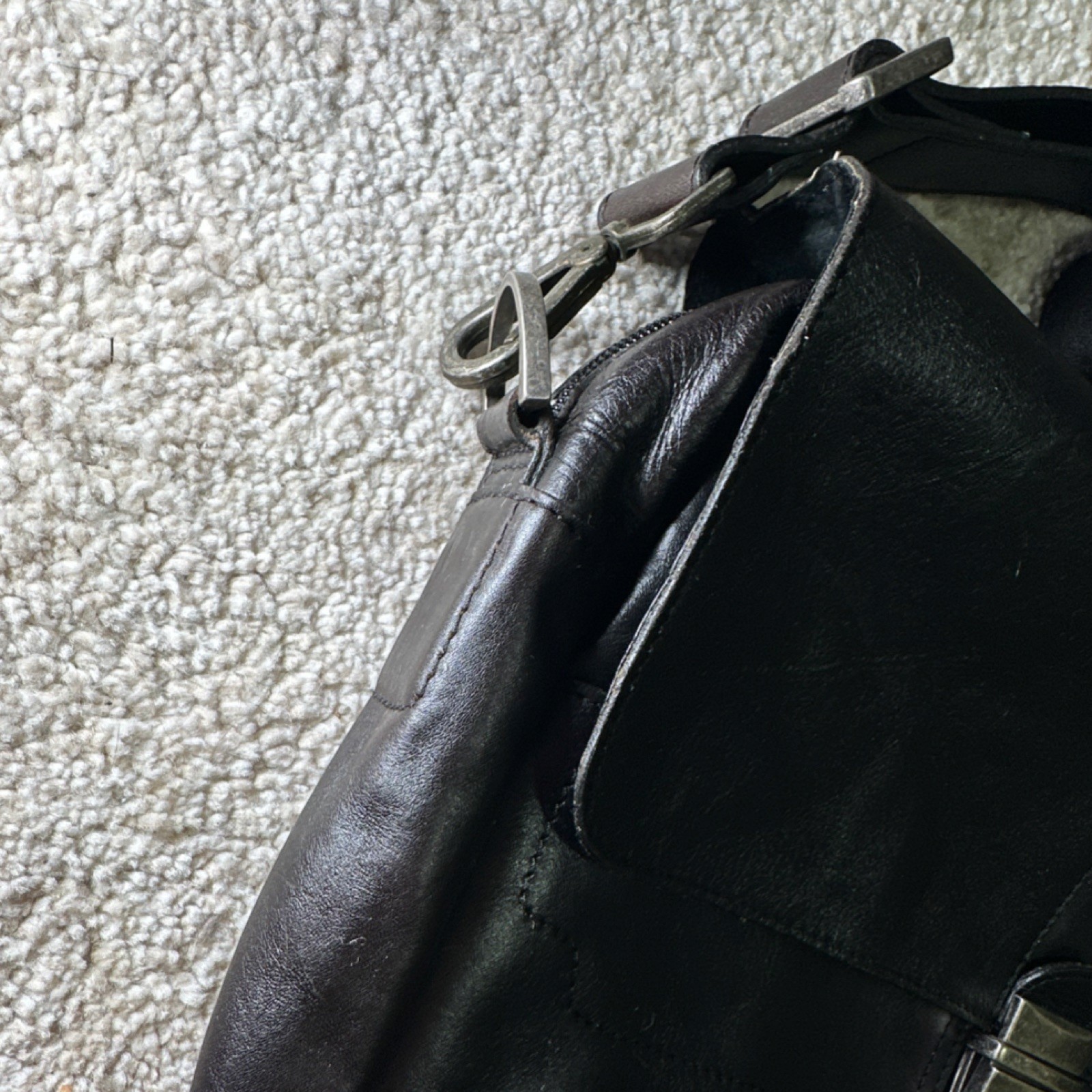 Velez Black Briefcase/Document Case Shoulder/Crossbody Strap Zip Buckle