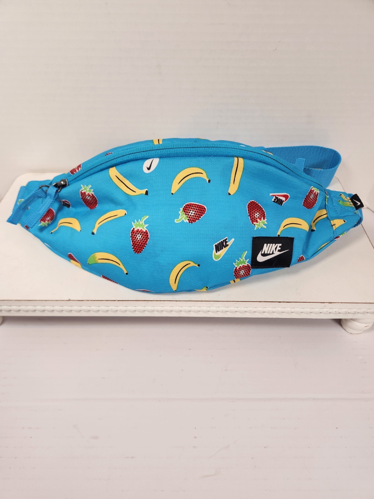 Nike Heritage Fanny Pack Strawberry Banana Blue Two Pocket