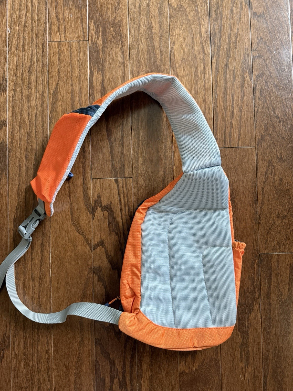 Apex Orange/Gray Sling Crossbody Bag Adjustable Strap Zip Pockets Buckle