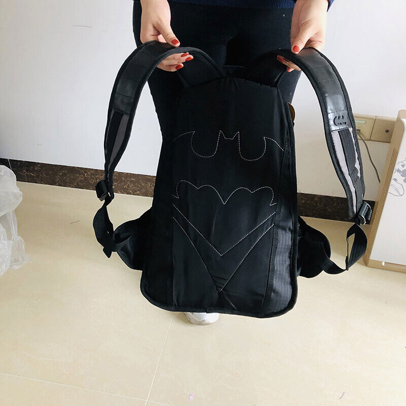 Black Knight Bat Batman Schoolbag Backpack Outdoor Travel Shoulder Bag Knapsack