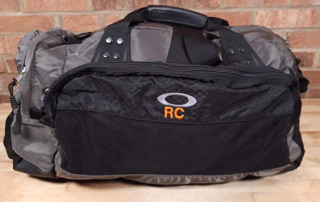 Oakley Icon 2.0 Software Gray Black Nylon Large Duffle Bag Y2K