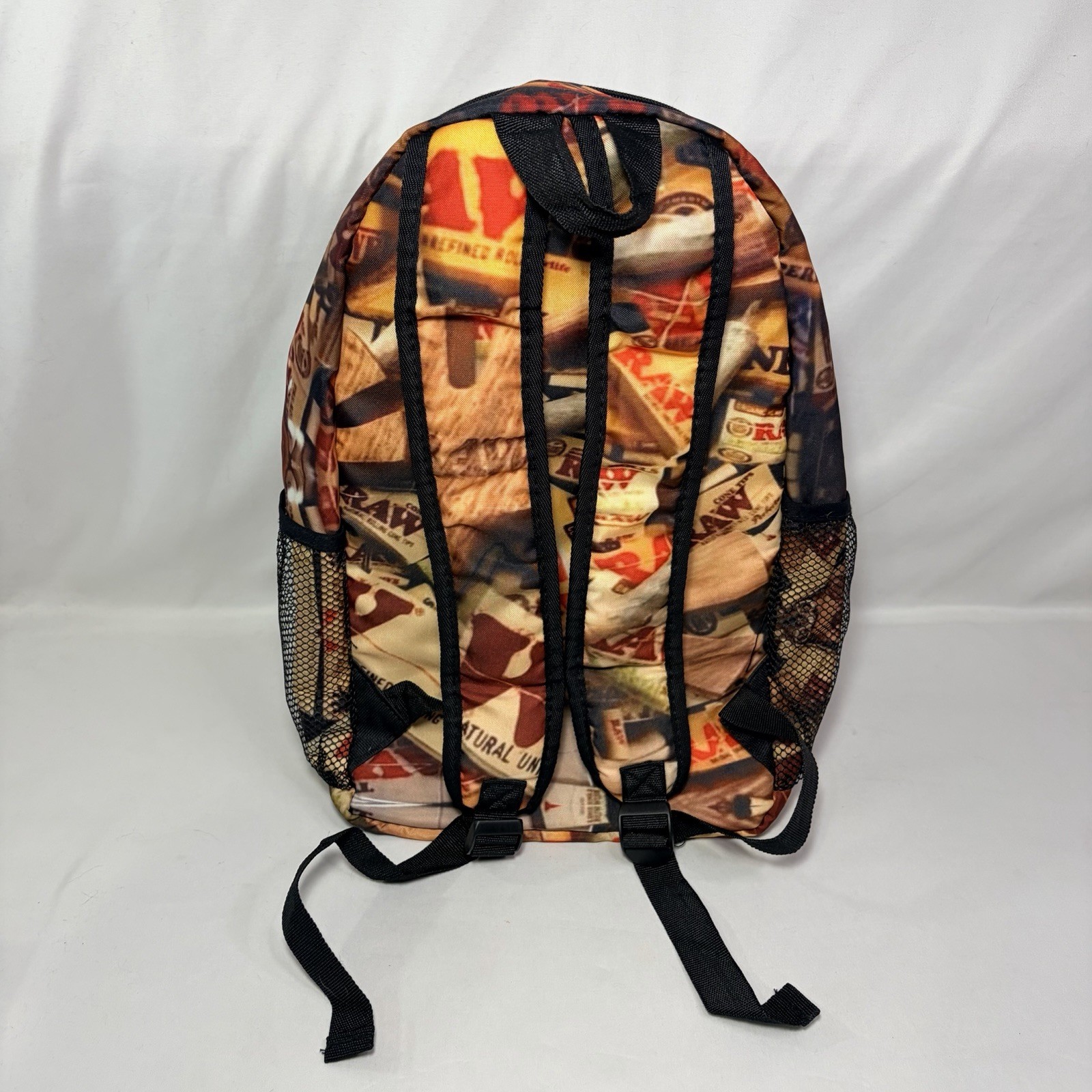 RAW Smoking Paper/Cones Branded Collage Logo Image Zipper Backpack New