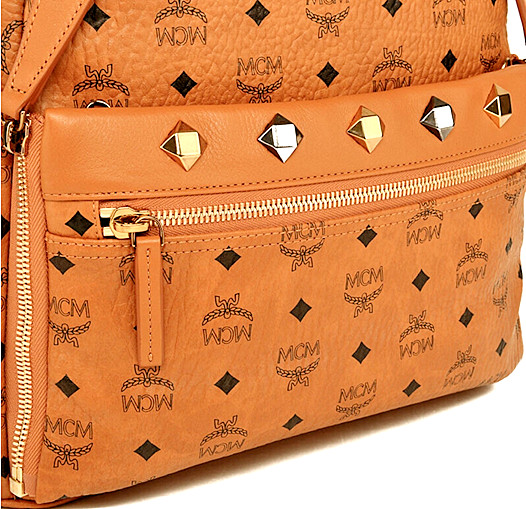 MCM Backpack DUAL STARK Visetos CognacBrown Medium MMK 6sve79 Leather Authentic