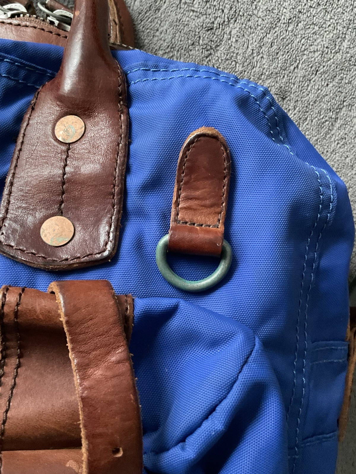 Polo Ralph Lauren Men’s Leather Trim Canvas Attache Laptop Bag Blue Rare