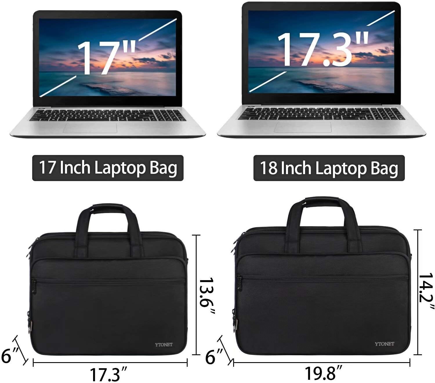 Laptop Bag 17 Inch Men Women Travel Briefcase Expandable Computer Bag Organizer