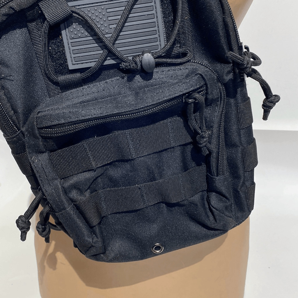 Men’s Black Detachable Strap Tactical Military Rover Slingback Shoulder Bag