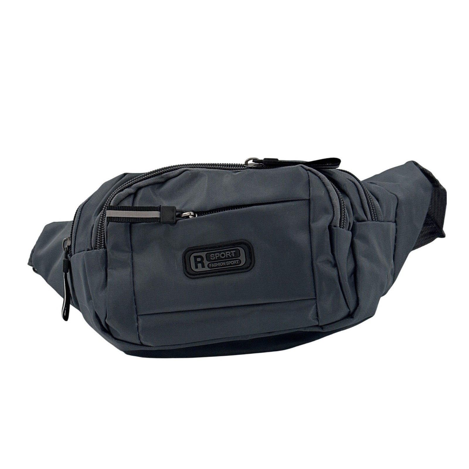 Sport Fashion Sport Grey Nylon Multi-Pocket Waist Pack Bag Adjustable Strap
