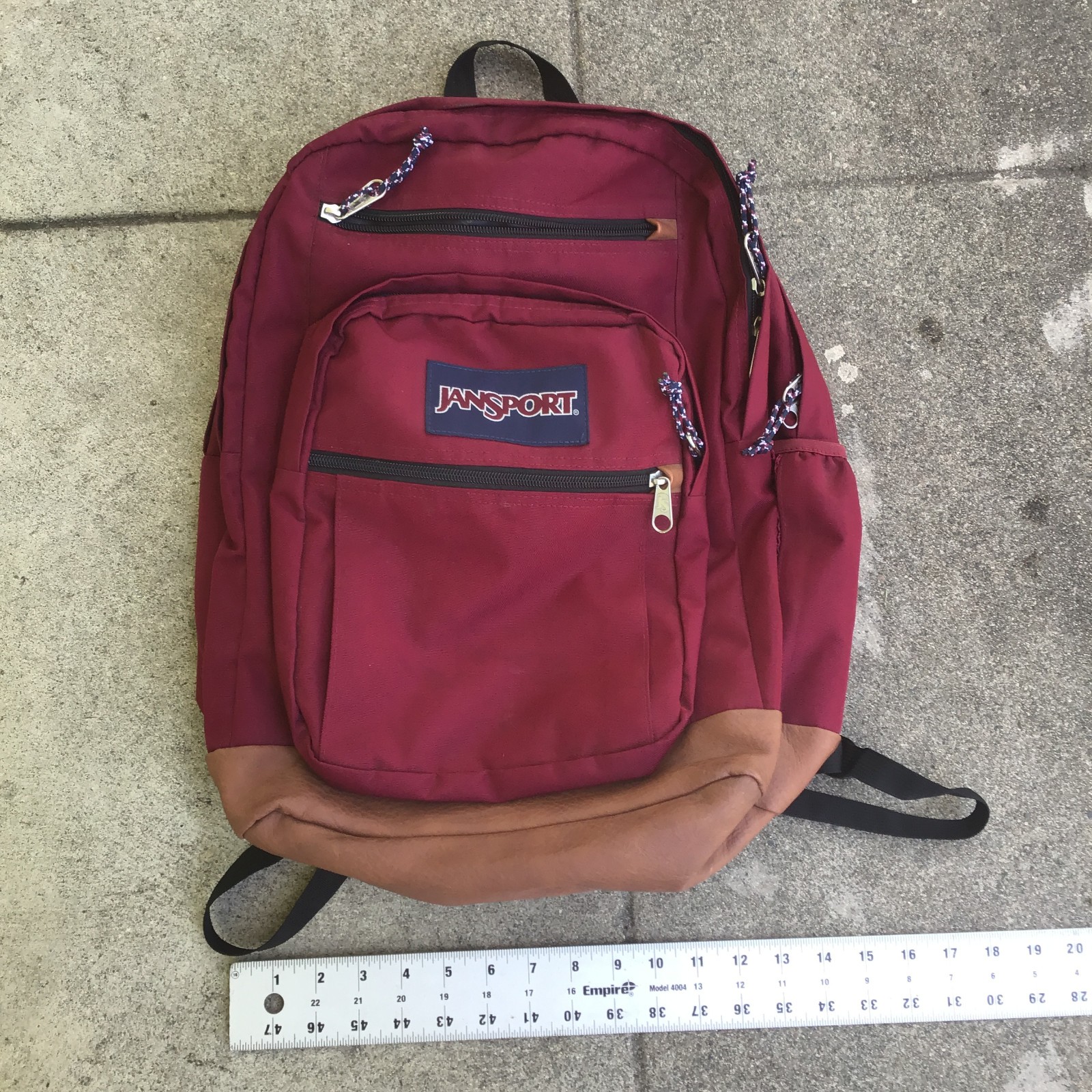 JanSport Cool Student Backpack Russet Red School Leather