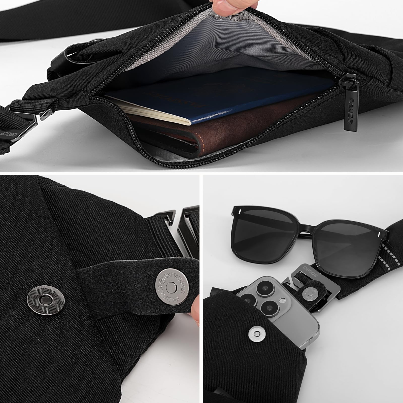 OSOCE Crossbody Sling Bag, Water-Resistant Anti Theft Chest Pack, Minimalist …