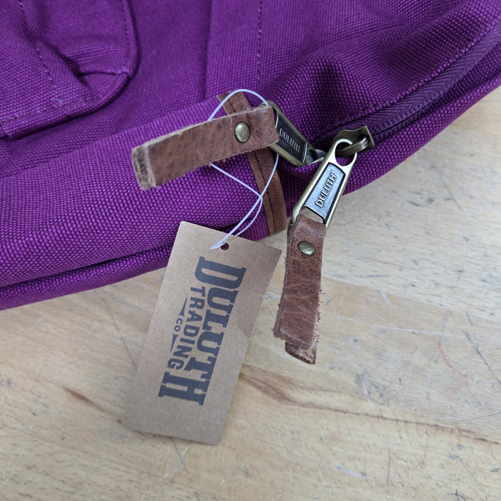 Duluth Trading Mixed Media Backpack Lifetime Canvas Leather Bottom NEW WITH TAGS