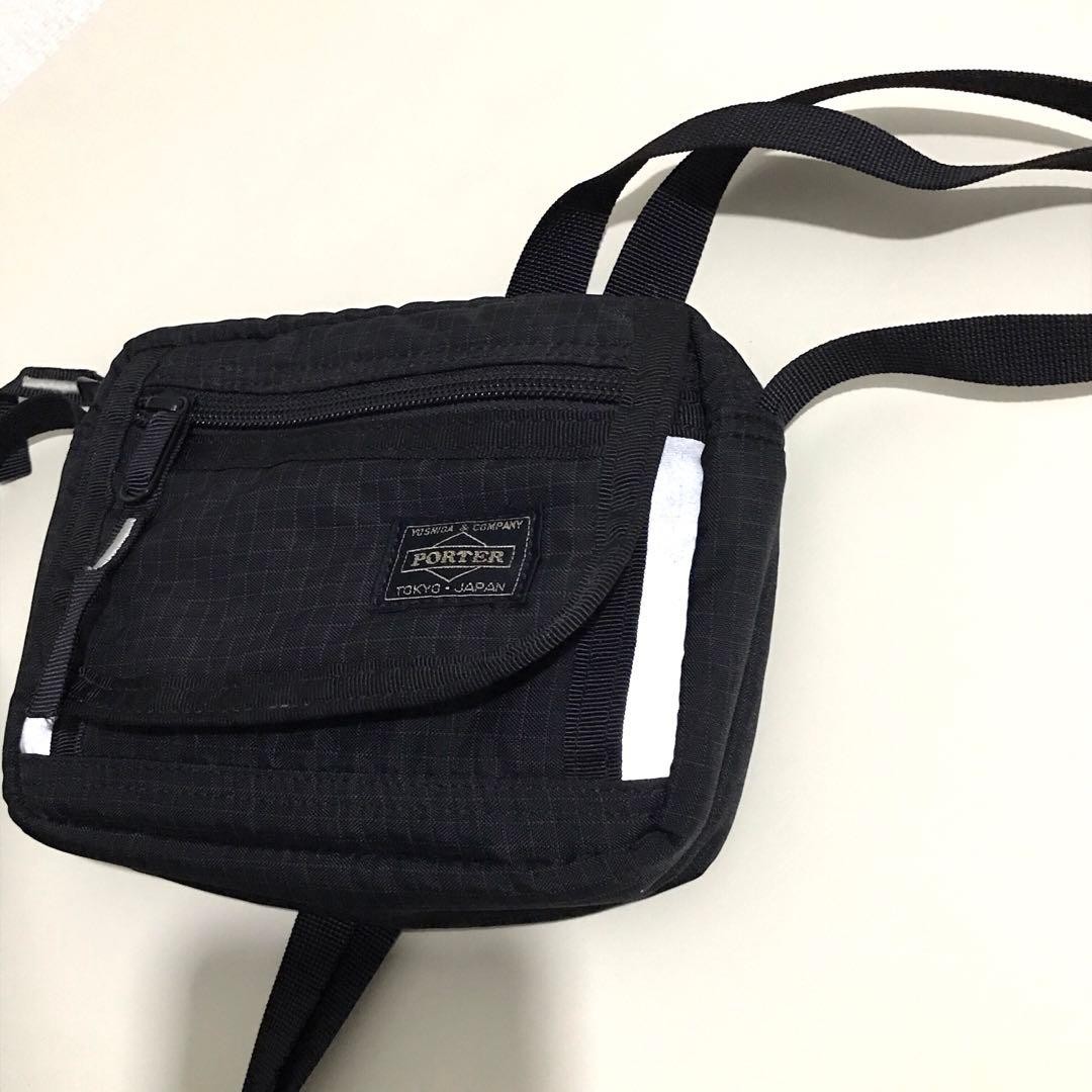 Authentic 吉田カバン PORTER Black Nylon Mini Shoulder Bag 15cm x 19cm x 5cm Excellent