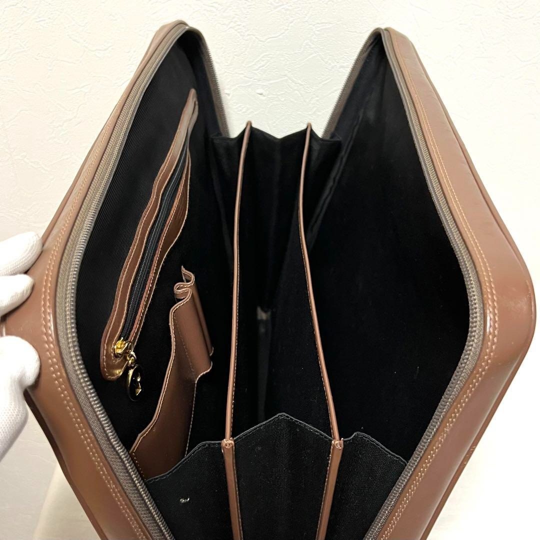GIANFRANCO LOTTI Business Bag Briefcase Handbag Leather in Brown USED Good Cond