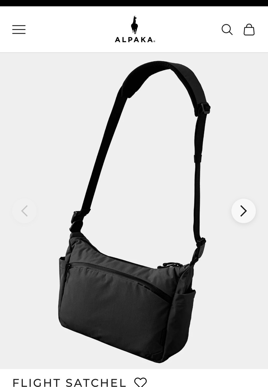 Alpaka FLIGHT SATCHEL Black Bag – NEW