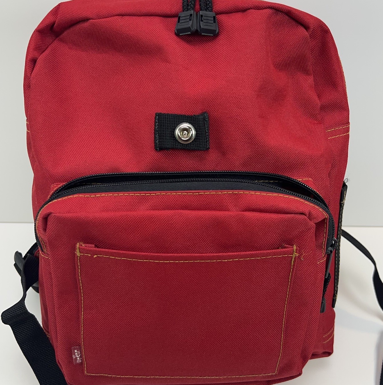 LEVI’S Backpack Canvas Messenger 13” Daypack Bag Snap Flap Adjustable Padded Red