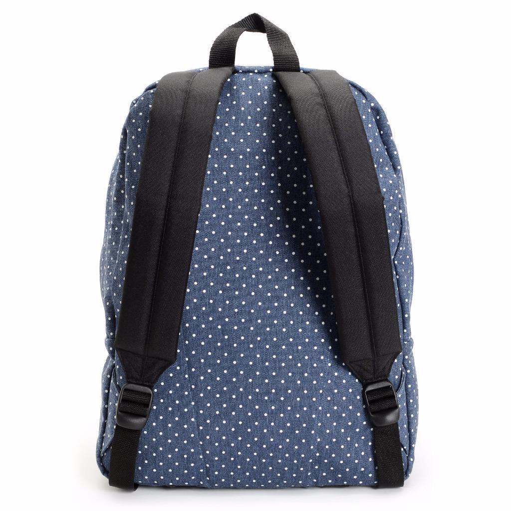 Vans Off The Wall Deana RTL Denim Blue Polka Dot Cotton Backpack Bookbag New NWT