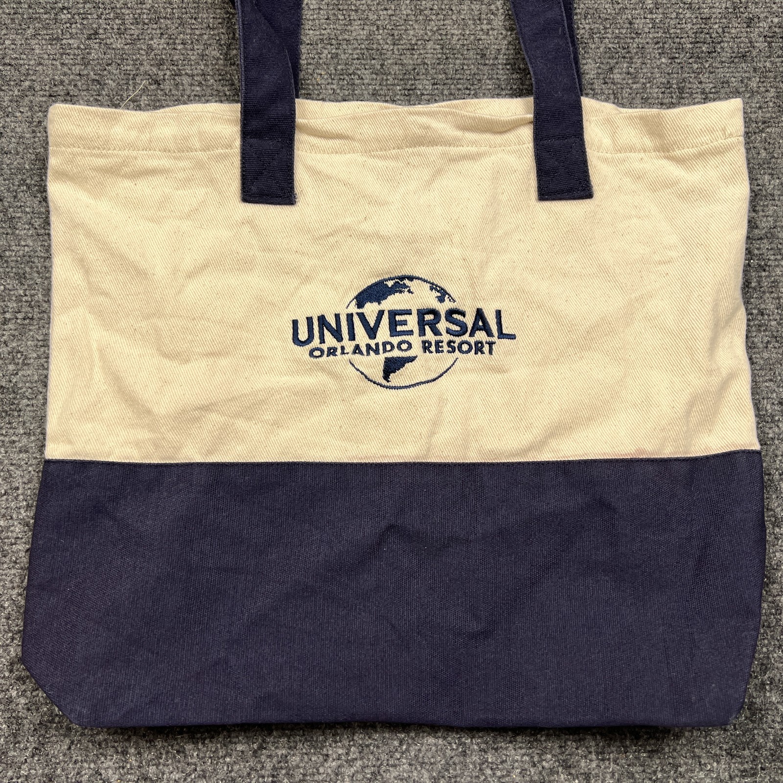 Universal Orlando Resort Big Logo Two-Tone Tote Bag Blue White